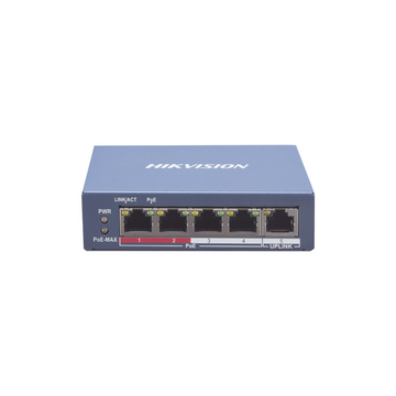 Switch PoE+ Gigabit Hikvision DS-3E1105P-EI/M – 4 Puertos PoE+, 1 Puerto Uplink, 35W, No Administrable