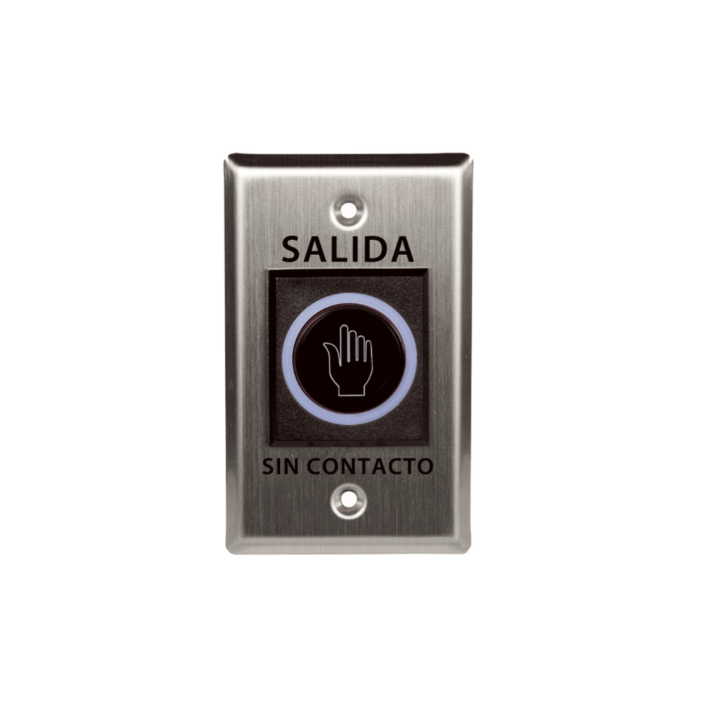Botón de Salida Sin Contacto ZKTeco TLEB102 | Rango de Detección hasta 10 cm | Salidas NC/NO/COM | Acero Inoxidable SUS304