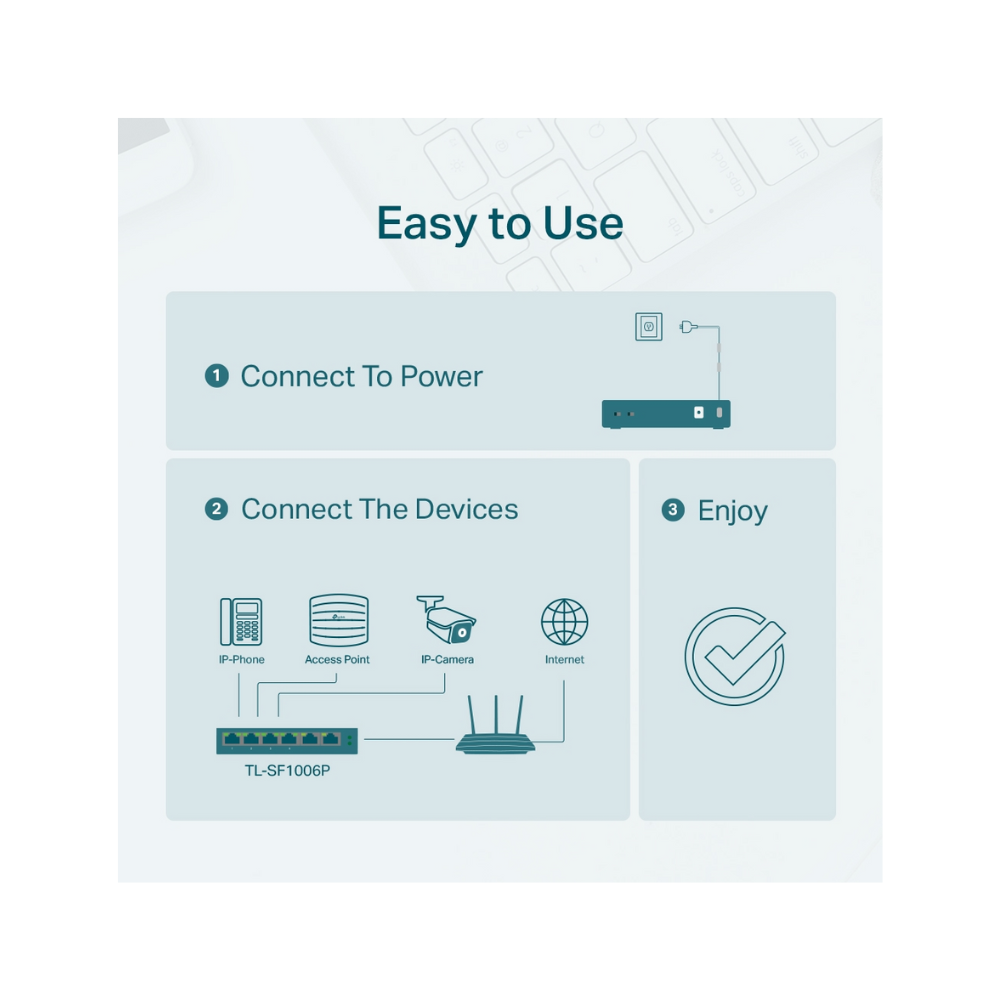 Switch TP-Link TL-SF1006P – 6 Puertos 10/100 Mbps, 4 Puertos PoE+, 67W, Caja Metálica