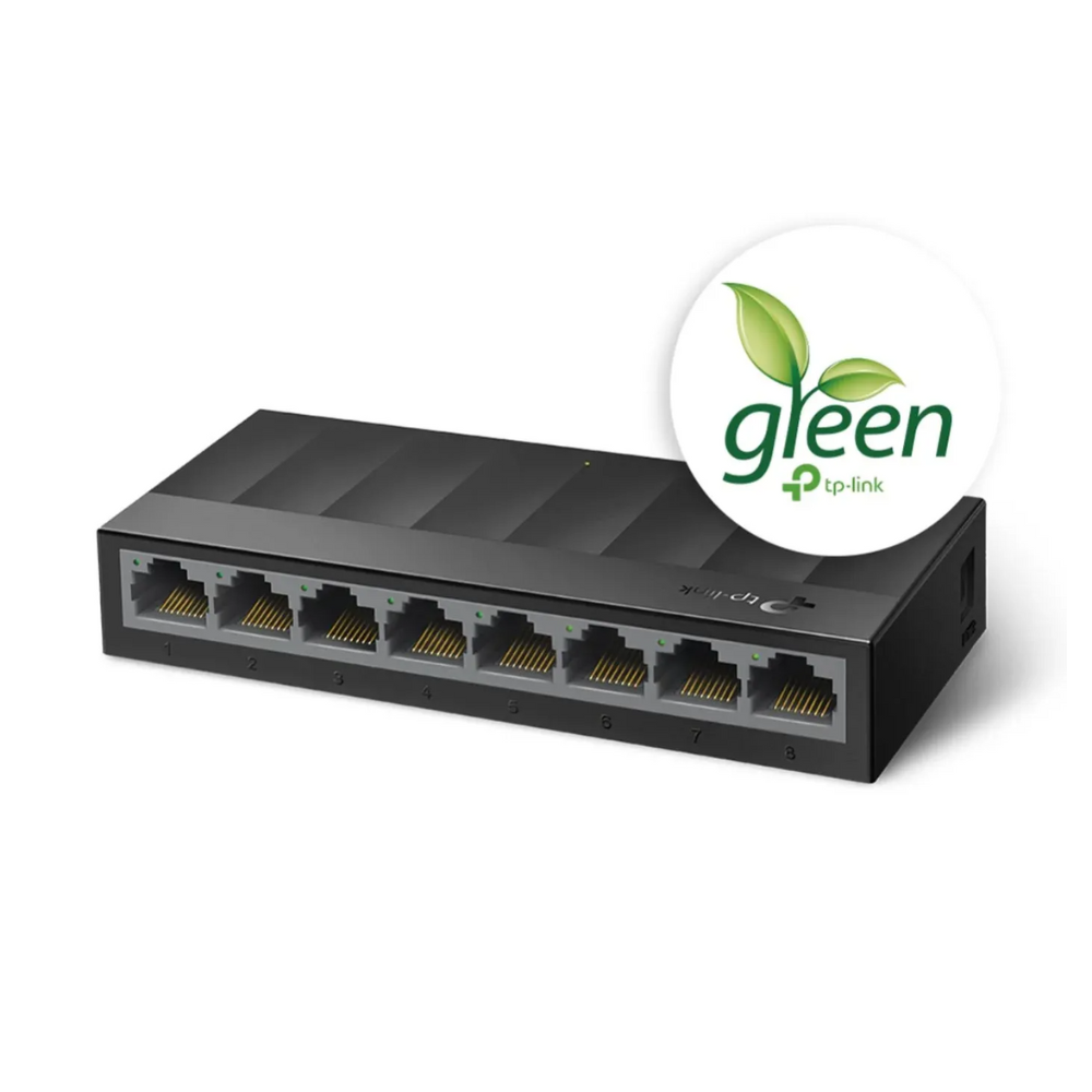 Switch TP-Link LS1008G – 8 Puertos Gigabit RJ45 | Carcasa Plástica | Plug and Play | Modelo de Escritorio