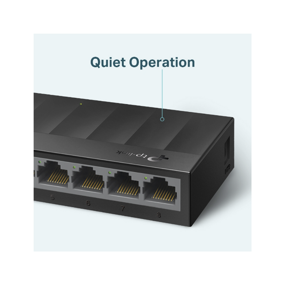 Switch TP-Link LS1008G – 8 Puertos Gigabit RJ45 | Carcasa Plástica | Plug and Play | Modelo de Escritorio
