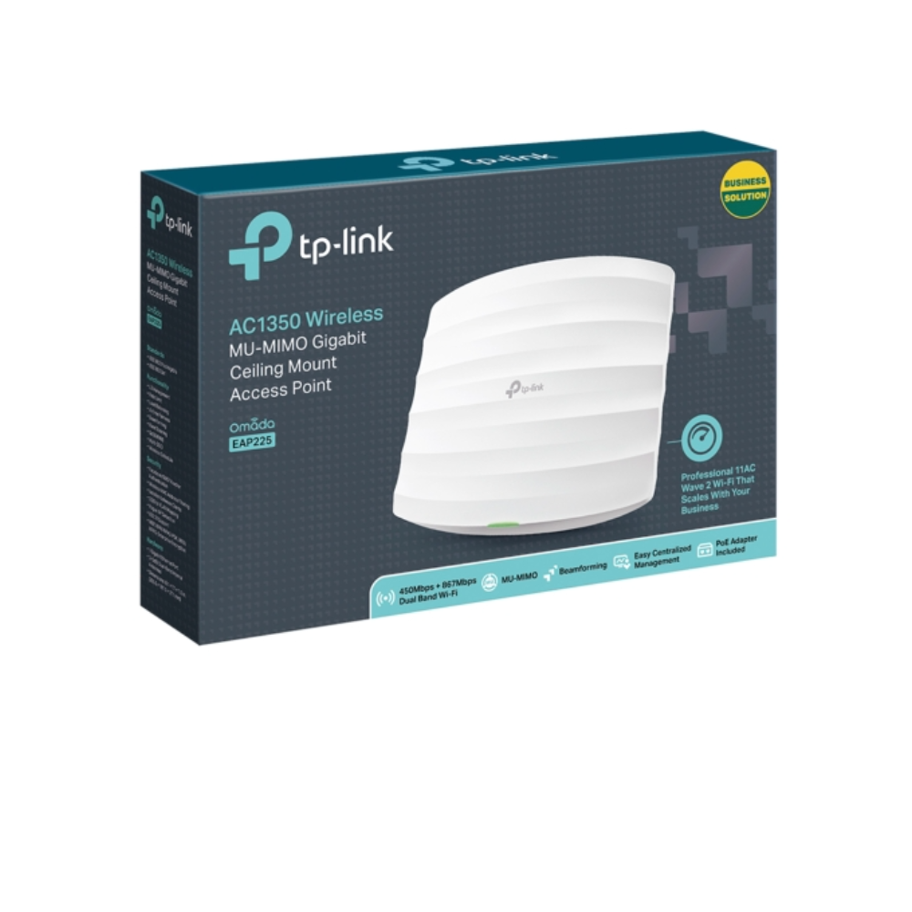 Punto de Acceso TP-Link EAP225 AC1350 – Montaje en Techo, Dual Band, Gigabit, Gestión Centralizada