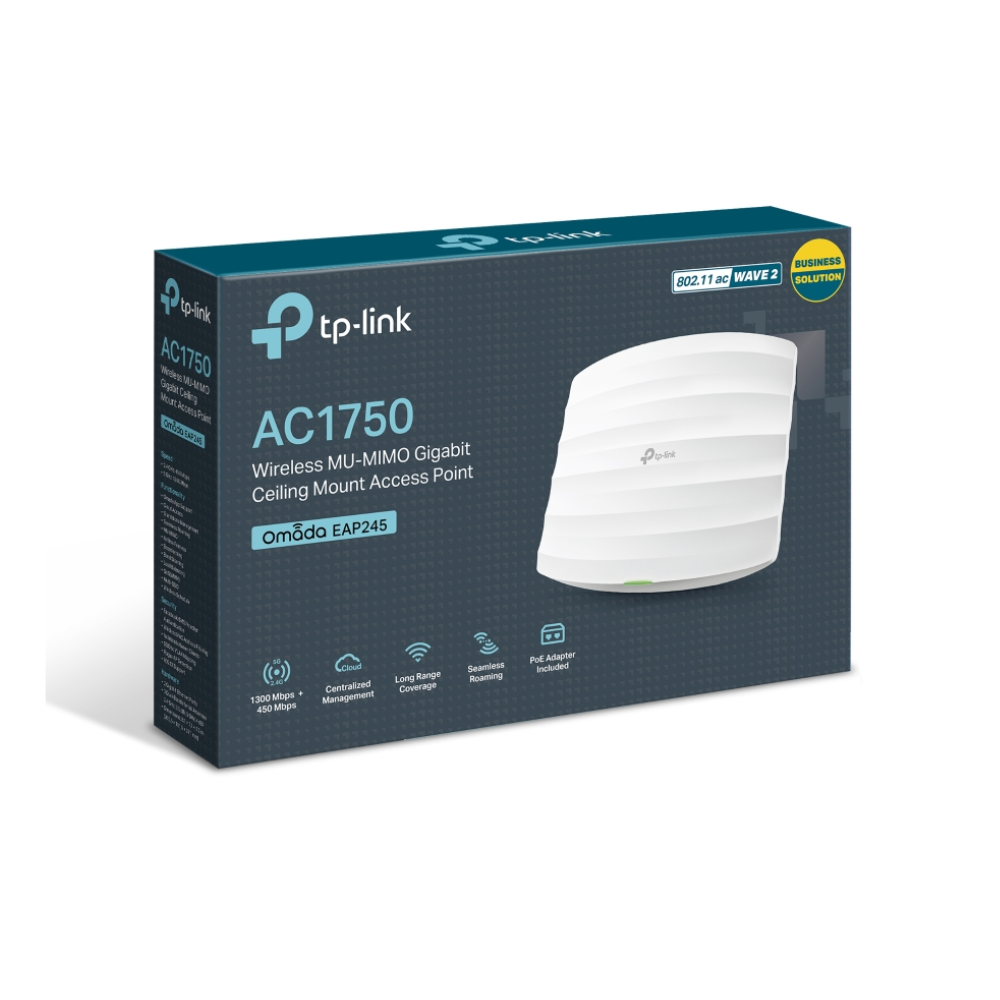 Punto de Acceso Inalámbrico TP-Link EAP245 – Doble Banda AC1750, Gigabit, PoE 802.3at, Gestión Centralizada