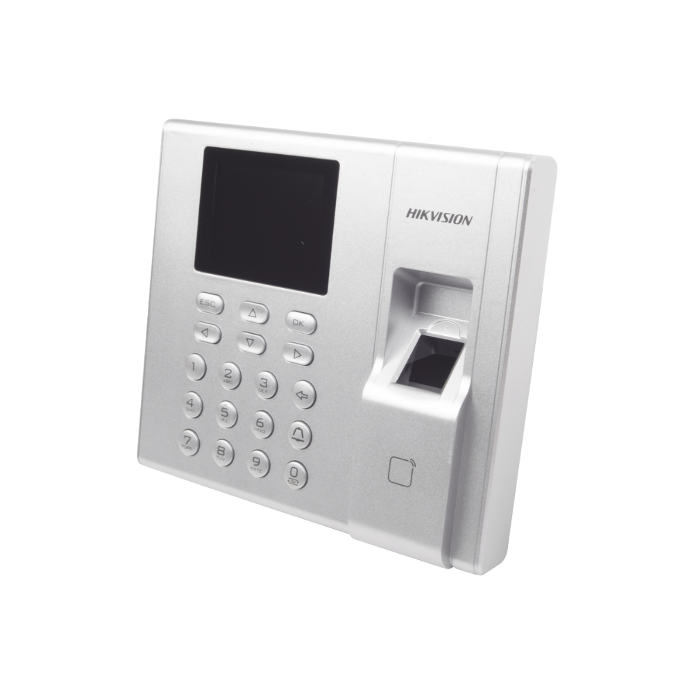 Terminal de Control de Acceso Hikvision DS-K1T8003MF – Lector Biométrico y de Tarjetas MIFARE, 1000 Huellas, Soporte para Asistencia