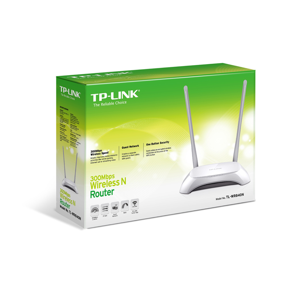 Router Inalámbrico TP-Link TL-WR840N – 300 Mbps, 2.4 GHz, 4 Puertos LAN, 2 Antenas Externas