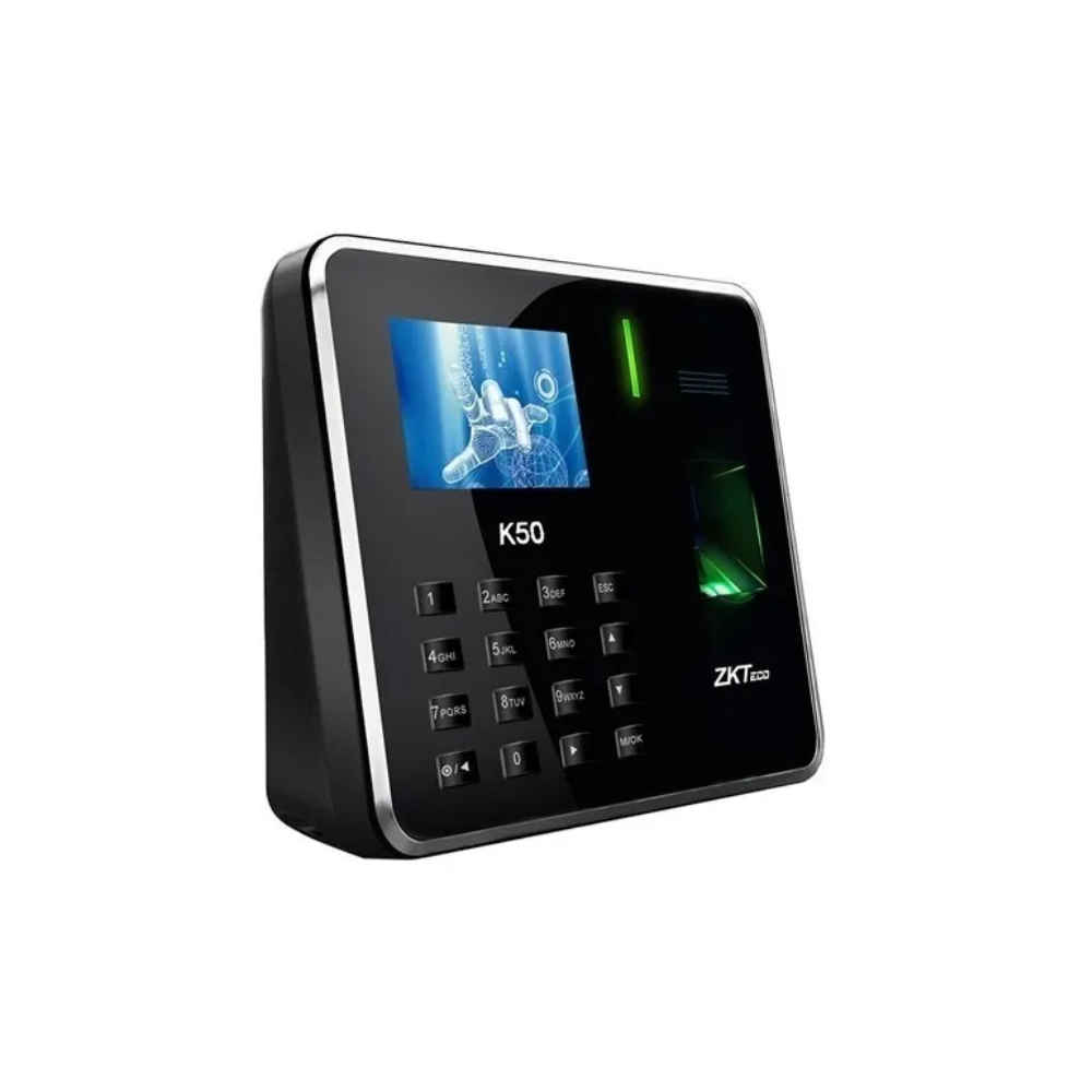 Terminal de control de acceso ZKTeco K50/ID | Huella digital, tarjeta RFID, pantalla 2.8", comunicación TCP/IP y USB-Host