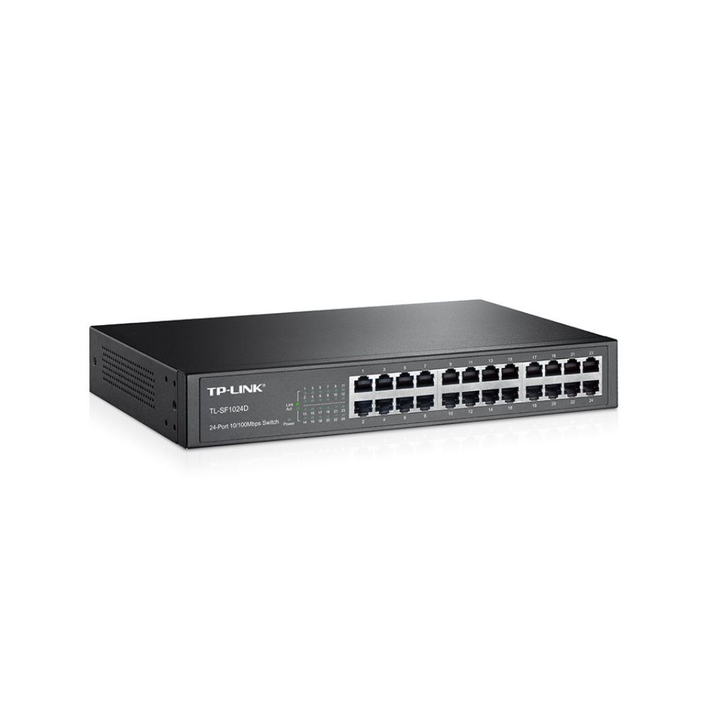Switch TP-Link TL-SF1024D de 24 Puertos 10/100 Mbps, Montaje en Rack o Escritorio, Carcasa Plástica