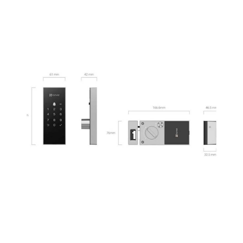 Cerradura Inteligente EZVIZ CS-DL03-R100-WP-BK con Wi-Fi, 6 Métodos de Desbloqueo y Control Remoto