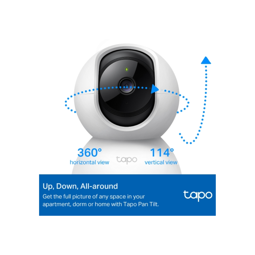 Cámara de Seguridad Wi-Fi TP-Link Tapo C210 – 3MP Pan/Tilt, Visión Nocturna, Audio Bidireccional, Almacenamiento Local, Compatible con Alexa y Google Assistant