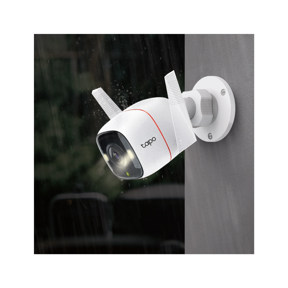 Cámara de Seguridad TP-Link Tapo C320WS – Exterior, 3MP, Wi-Fi/Ethernet, Visión Nocturna 30m, Audio Bidireccional, Alarma de Luz y Sonido