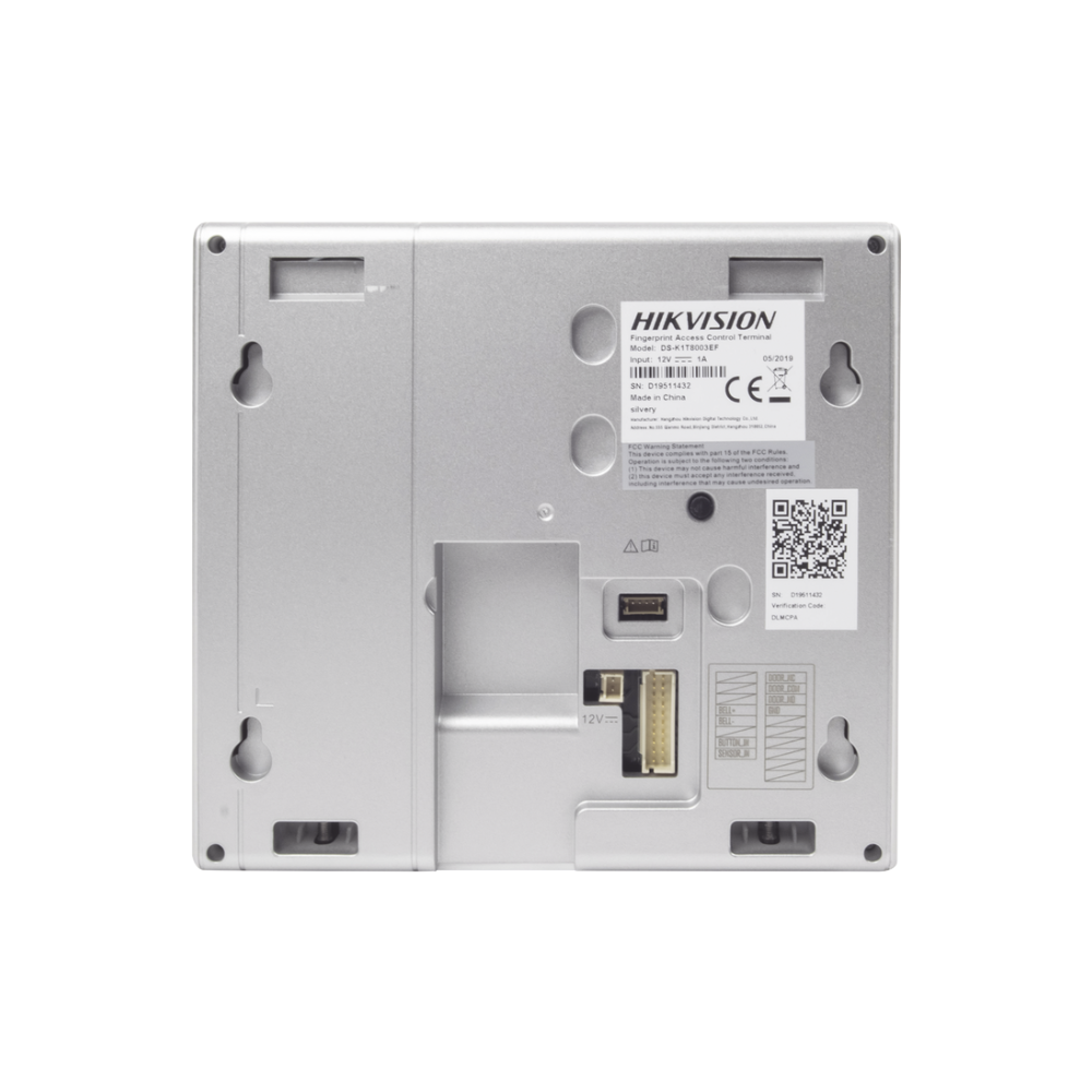 Terminal de Control de Acceso Hikvision DS-K1T8003MF – Lector Biométrico y de Tarjetas MIFARE, 1000 Huellas, Soporte para Asistencia