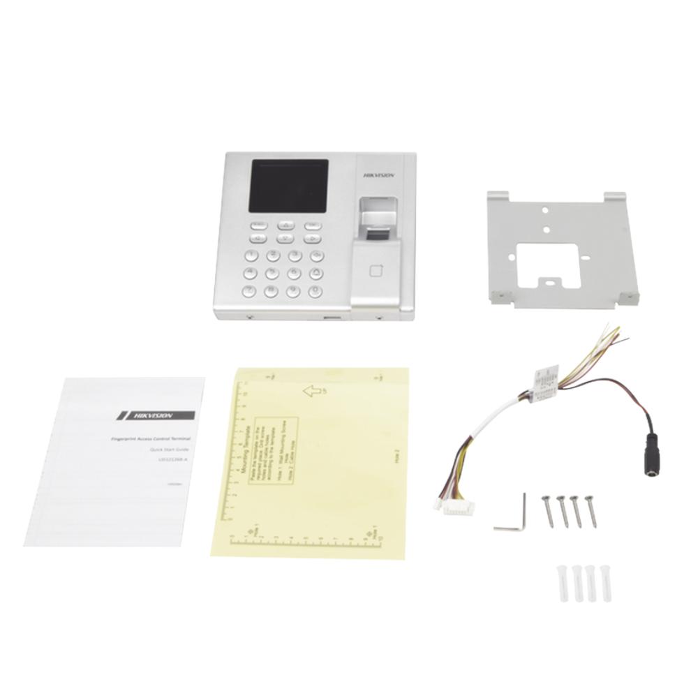 Terminal de Control de Acceso Hikvision DS-K1T8003MF – Lector Biométrico y de Tarjetas MIFARE, 1000 Huellas, Soporte para Asistencia