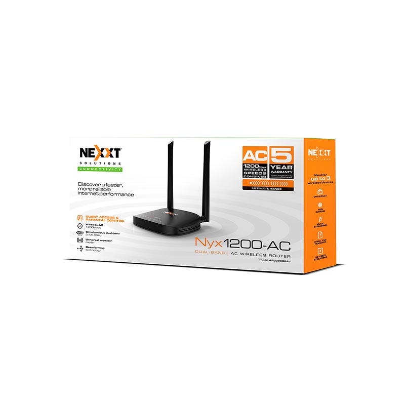 Router Inalámbrico Nyx1200-AC Doble Banda Nexxt Solutions NW230NXT86