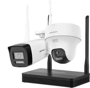 Kit de Cámaras IP Wi-Fi Easylink de Hikvision 2MP (1 Bala y 1 Domo) DS-J142I/NKS422W02H