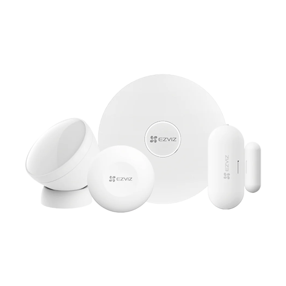 Kit de Alarma Inalámbrico EZVIZ CS-B1-A0-A34 – Segunda Generación con HUB A3, Sensores PIR, Apertura, Botón Inteligente y Tecnología Zigbee