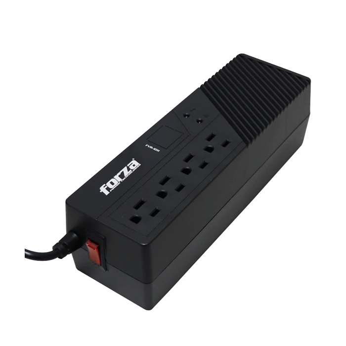 Regulador Estabilizador automático de voltaje FVR-1011  Forza 1000VA/500W 4 salidas AC 2USB 115V