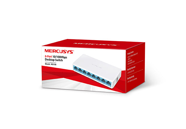 Switch de Escritorio de 8 Puertos Mercusys MS108 10/100Mbps.